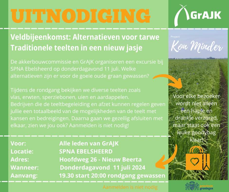 Veldbijeenkomst Alternatieve teelten voor Tarwe